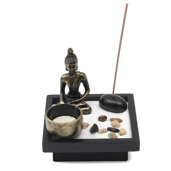 Buddha Statue Zen Meditation Peaceful Relax Decor Set  Incense Burner